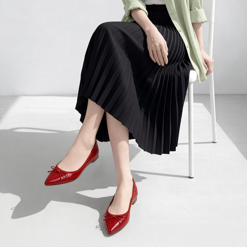 預訂：2024AWBI：尖頭平底芭蕾舞鞋（1333）紅E