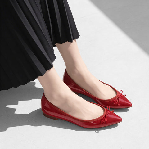預訂：2024AWBI：尖頭平底芭蕾舞鞋（1333）紅E