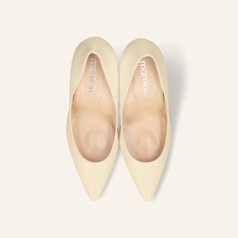 15%OFF：2025SS：iCoN COLORS：ポインテッドトゥ スムース パンプス（C9043）チャイ/mamian（マミアン）
