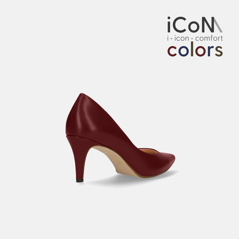 2024AW：iCoN COLORS：ポインテッドトゥ スムース パンプス（C76533）ワイン/mamian（マミアン）