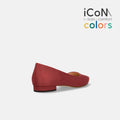 30%OFF：iCoN COLORS：ポインテッドトゥ スエード フラットシューズ（C20142）ボルドーS/mamian（マミアン）
