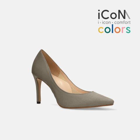 30%OFF：iCoN COLORS：ポインテッドトゥ スエード パンプス（C9042）グレージュS/mamian（マミアン）