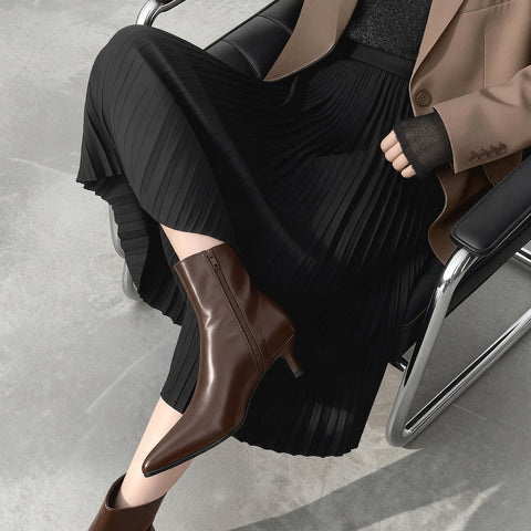 2024AW: 尖頭短靴 (5736) D 棕色