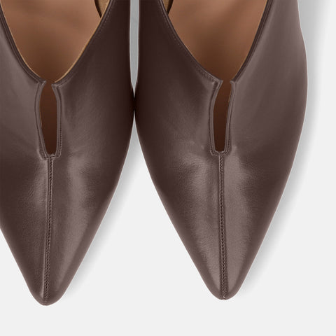 2025AW：フロント スリット ブーティ（7235）ブラウン/mamian（マミアン）