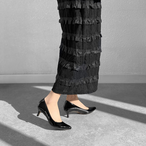 2024AW：iCoN 顏色：尖頭琺瑯高跟鞋 (C57171) 黑色 E