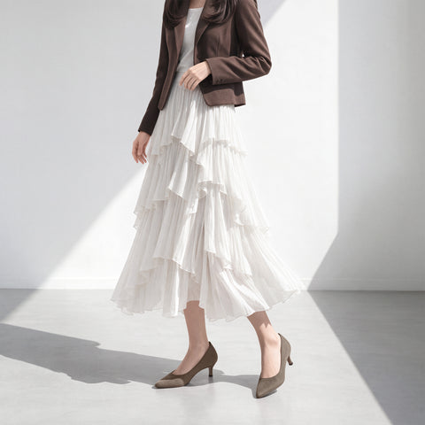 2024AW：iCoN 顏色：尖頭麂皮高跟鞋 (C57172) Greige S