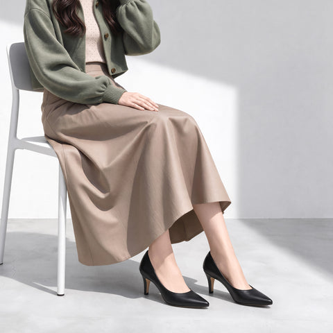 2024AW：iCoN 顏色：尖頭光滑高跟鞋 (C76533) 黑色