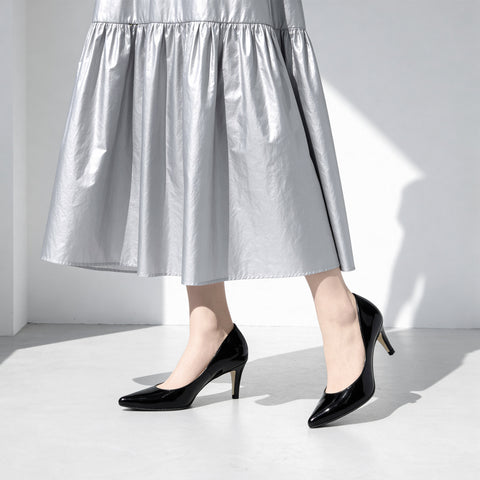 2024AW：iCoN 顏色：尖頭琺瑯高跟鞋 (C76531) 黑色 E