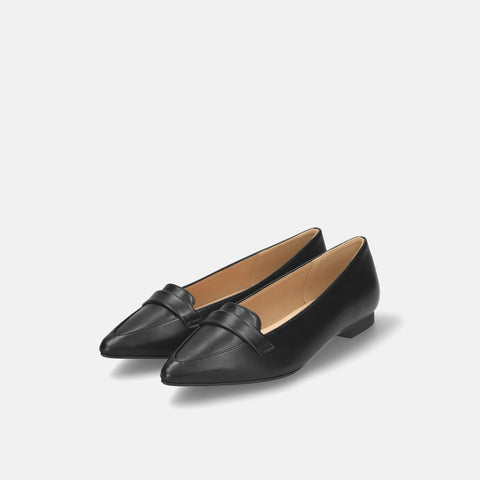 2026SSBI：甲浅ポインテッドトゥ ローファー（124）ブラック/mamian（マミアン）