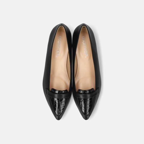 預訂：2024AWBI：淺尖頭樂福鞋 (124) 黑色 CR