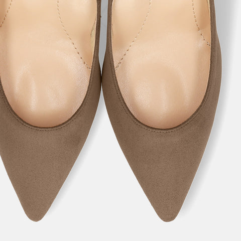 2025AW：iCoN COLORS：ポインテッドトゥ スエード パンプス（C76532）トープS/mamian（マミアン）