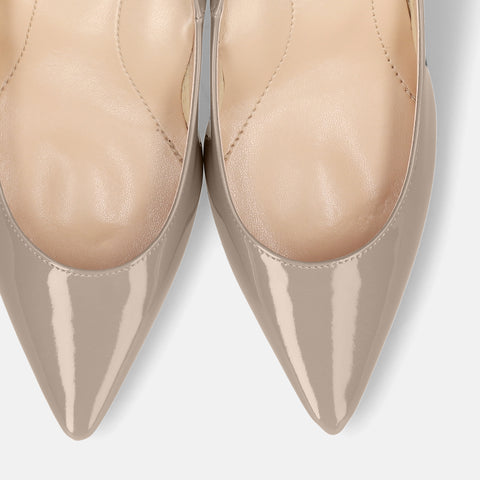 2024AW：iCoN 顏色：尖頭琺瑯高跟鞋 (C76531) Greige E