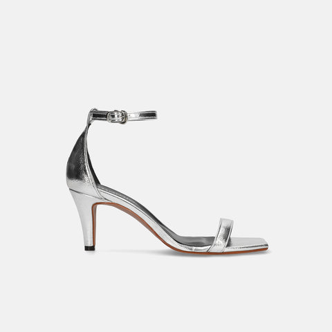 25% 折扣：2024SS：簡約繫帶涼鞋 (735) 銀色