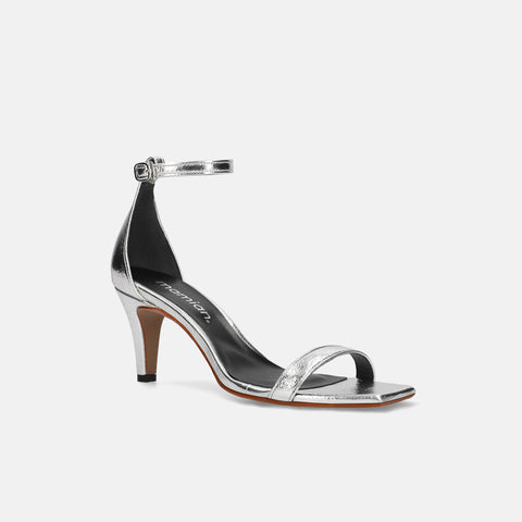 25% 折扣：2024SS：簡約繫帶涼鞋 (735) 銀色