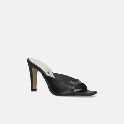 30% 折扣：2022SS：網眼設計透明鞋跟穆勒鞋 (m96103) 黑色 MS