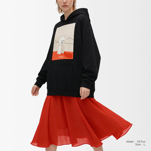 予約：urday【dog】アートワークスウェットプルパーカ（u-a-spk-0001-10）ブラック/urday（マミアン）