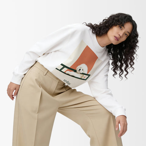 予約：urday【dog】アートワークスウェットシャツ（u-a-sw-0001-07）ホワイト