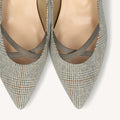50%OFF：クロスストラップデザイン パンプス（m30003）チェック/mamian（マミアン）